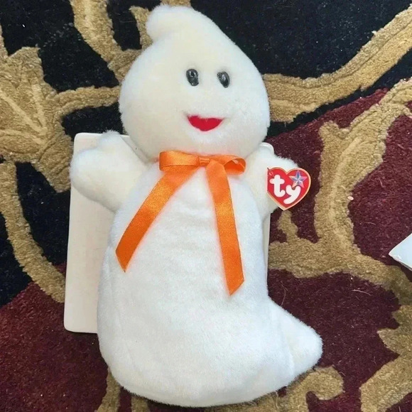 TY Beanie Buddy Spooky the Ghost 13 inch Large Beanie Baby Halloween Plush 2001 - Picture 11 of 11